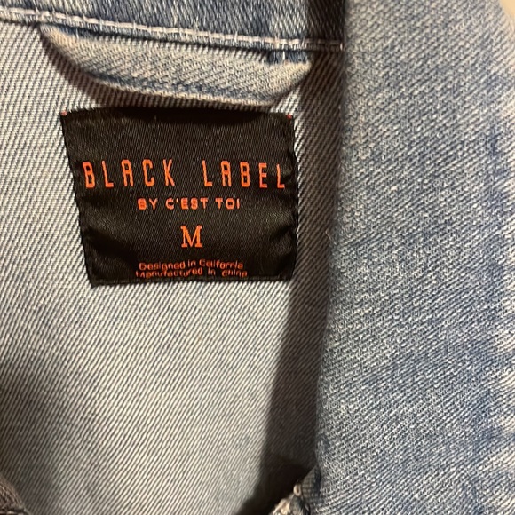 HANDMADE BEADED AMAZING JEANS 👖 JACKET COAT SIZE M with belt - Picture 4 of 5